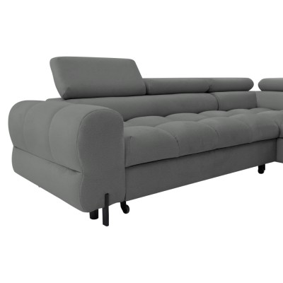 Set canapea de colţ, gri, pe dreapta, BERON ROH