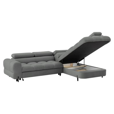 Set canapea de colţ, gri, pe dreapta, BERON ROH