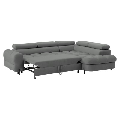 Set canapea de colţ, gri, pe dreapta, BERON ROH