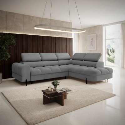 Set canapea de colţ, gri, pe dreapta, BERON ROH