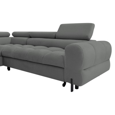 Set canapea de colţ, gri, pe stânga, BERON ROH