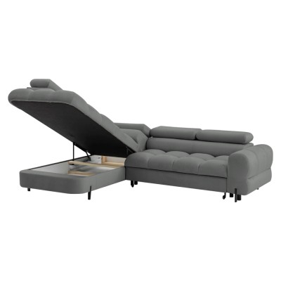Set canapea de colţ, gri, pe stânga, BERON ROH
