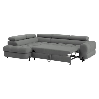 Set canapea de colţ, gri, pe stânga, BERON ROH