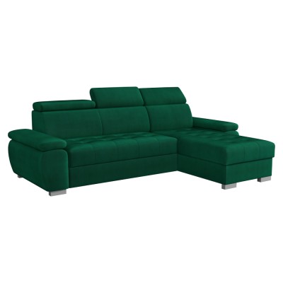 Set canapea de colţ, verde, pe dreapta, SEMI ROH
