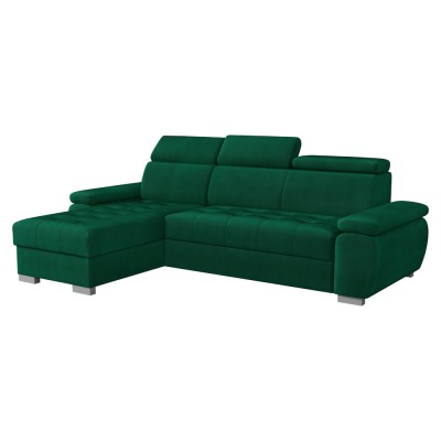 Set canapea de colţ, verde, pe stânga, SEMI ROH