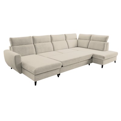 Set canapea extensibilă, bej, pe stânga, ROTTO ROH U