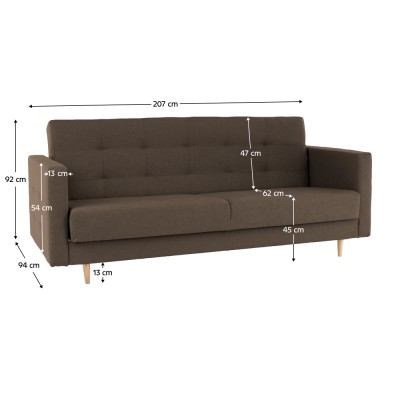 Set canapea + fotolii tapiţate, maro, AMEDEEA
