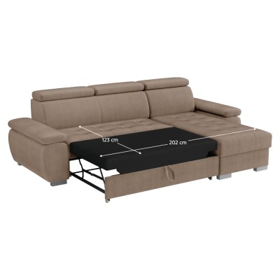 Set canapea, gri-bej Taupe, pe dreapta, SEMI ROH