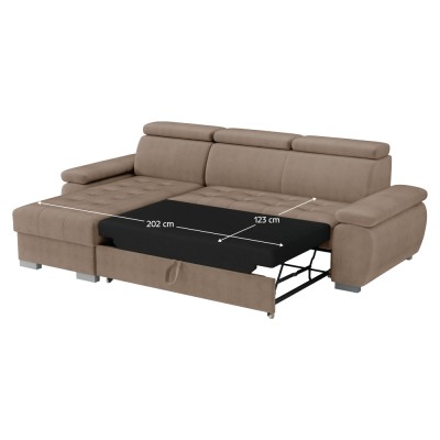 Set canapea, gri-bej Taupe, pe stânga, SEMI ROH