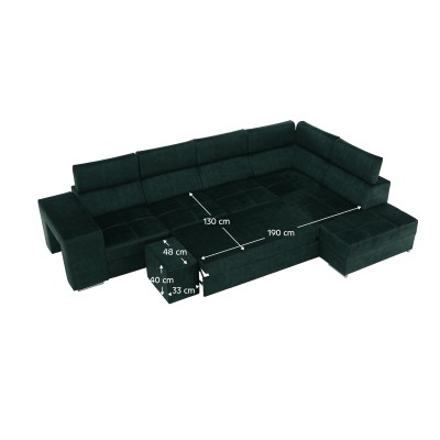 Set canapea, smarald, pe dreapta, MALAGA BIG