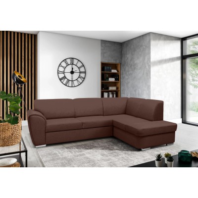 Set canapea, ţesătură maro, dreapta, KENAI ROH