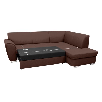 Set canapea, ţesătură maro, dreapta, KENAI ROH