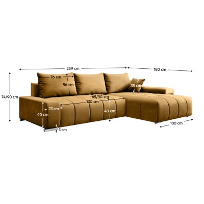 Set canapea universal, muştar, VEZAN ROH