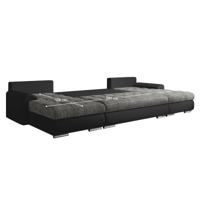 Set canapea universal, piele ecologică negru/melir gri, TOLITA U UNI