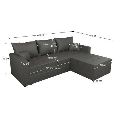 Set canapea universală, gri, DUAN ROH