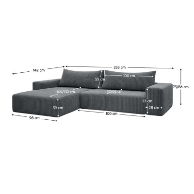 Set canapea universală, gri, PREMA ROH UNI