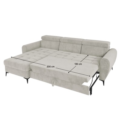 Set canapele de colţ, crem, pe stânga, BARTY ROH