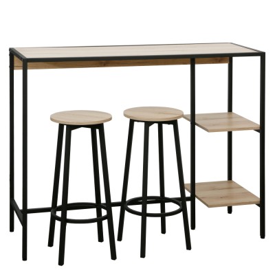 Set de bar 1+2, stejar/negru, POHOS