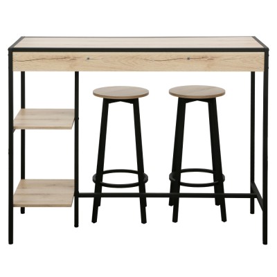 Set de bar 1+2, stejar/negru, POHOS