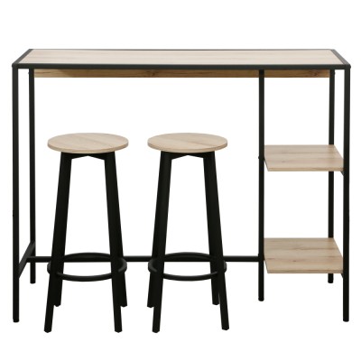 Set de bar 1+2, stejar/negru, POHOS