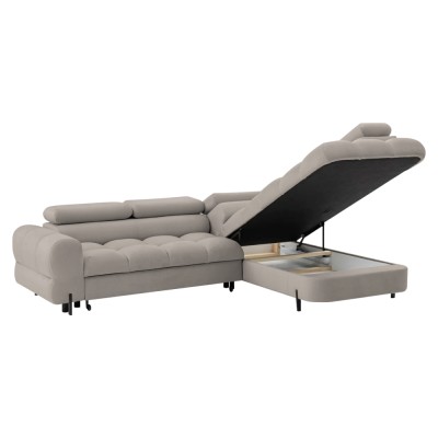 Set de canapea de colţ, bej Taupe, pe dreapta, BERON ROH