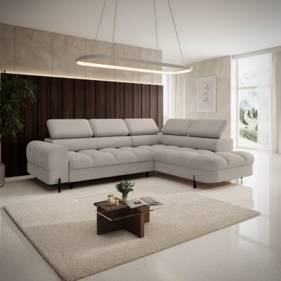 Set de canapea de colţ, bej Taupe, pe dreapta, BERON ROH