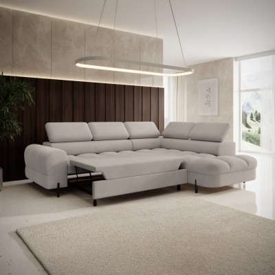 Set de canapea de colţ, bej Taupe, pe dreapta, BERON ROH