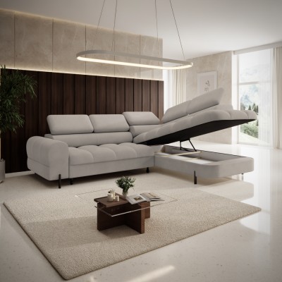 Set de canapea de colţ, bej Taupe, pe dreapta, BERON ROH