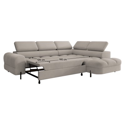 Set de canapea de colţ, bej Taupe, pe dreapta, BERON ROH