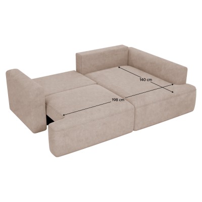 Set de canapea de colţ, bej Taupe, pe dreapta, SOUL ROH