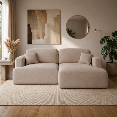 Set de canapea de colţ, bej Taupe, pe dreapta, SOUL ROH