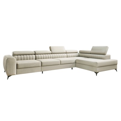Set de canapea de colţ, crem, pe dreapta, PONTI MAXI ROH