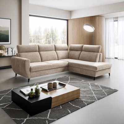 Set de canapea de colţ, gri-maro Taupe, pe dreapta, ROTTO ROH