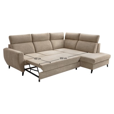 Set de canapea de colţ, gri-maro Taupe, pe dreapta, ROTTO ROH