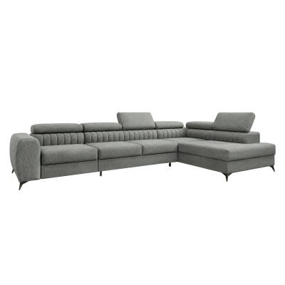 Set de canapea de colţ, gri, pe dreapta, PONTI MAXI ROH