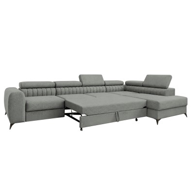 Set de canapea de colţ, gri, pe dreapta, PONTI MAXI ROH