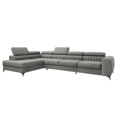 Set de canapea de colţ, gri, pe dreapta, PONTI MAXI ROH
