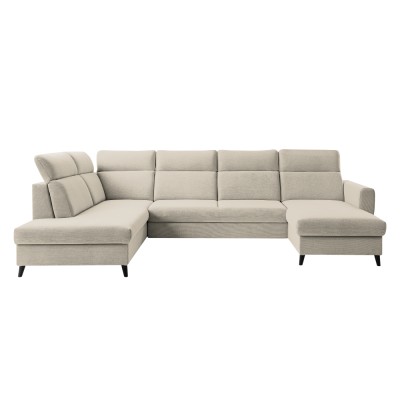 Set de canapea extensibilă, bej, pe dreapta, ROTTO ROH U