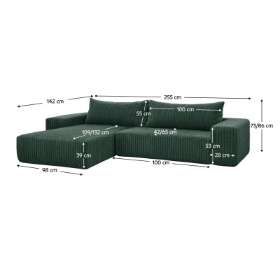 Set de canapea universal, verde, PREMA ROH UNI