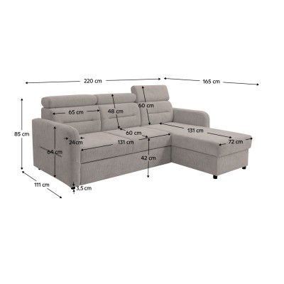 Set de canapea universală, bej-gri Taupe, GILESA ROH L