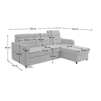 Set de canapea universală, gri deschis, GILESA ROH L