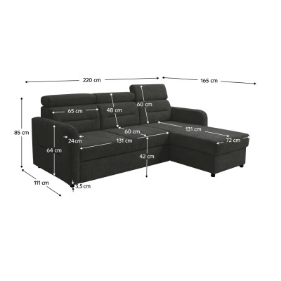 Set de canapea universală, gri, GILESA ROH L
