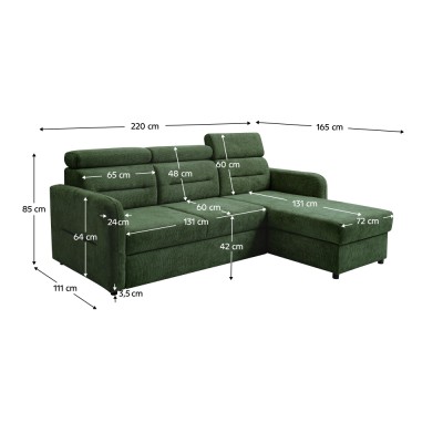 Set de canapea universală, verde, GILESA ROH L
