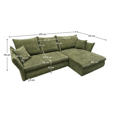 Set de canapea universală, verde, TORY ROH