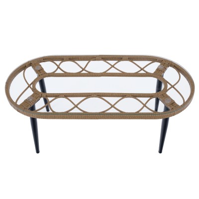 Set de grădină din ratan, bej/natural/negru , ARALY