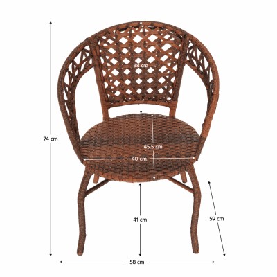 Set de grădină din rattan 1+2, maro, JARUB