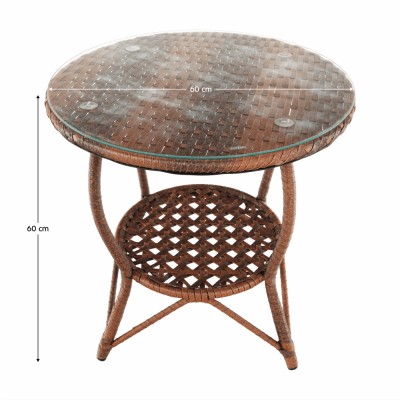 Set de grădină din rattan 1+2, maro, JARUB
