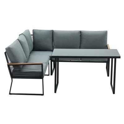 Set de grădină, negru/gri, FARLY