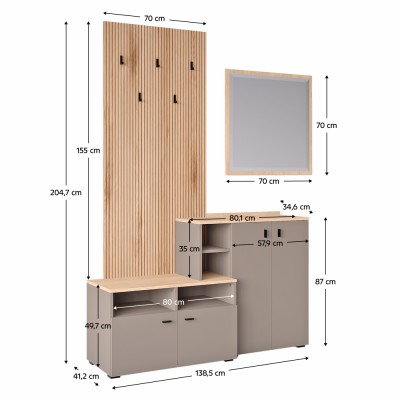 Set de hol, toffee/natural canella strata/cremona torro stejar, EBRAO