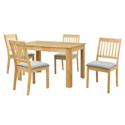 Set de sufragerie 1+4, lemn masiv, natural, TEDRO